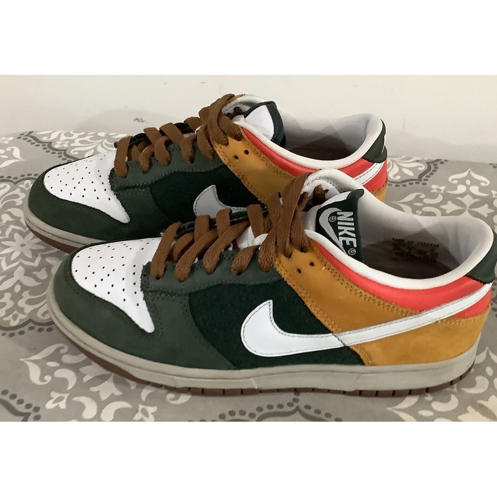 Women's Nike Dunk Low Fern White-Chutney Size 7.5 Skate Shoes Sneakers Rasta
